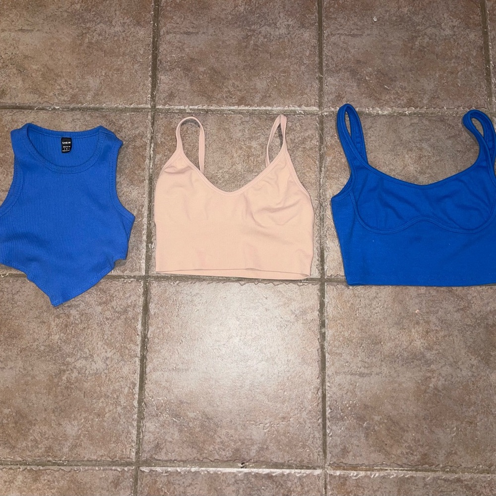 Blue and Pink Women's Tops